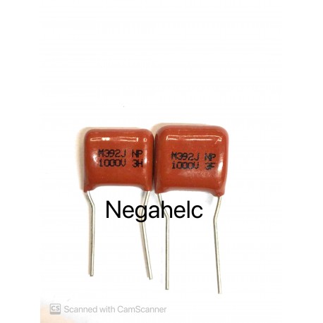 خازن 3.9 نانو فاراد 1000 ولت پلی استر