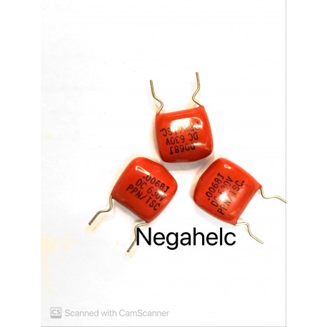 خازن 6.8 نانو فاراد 630 ولت پلی استر